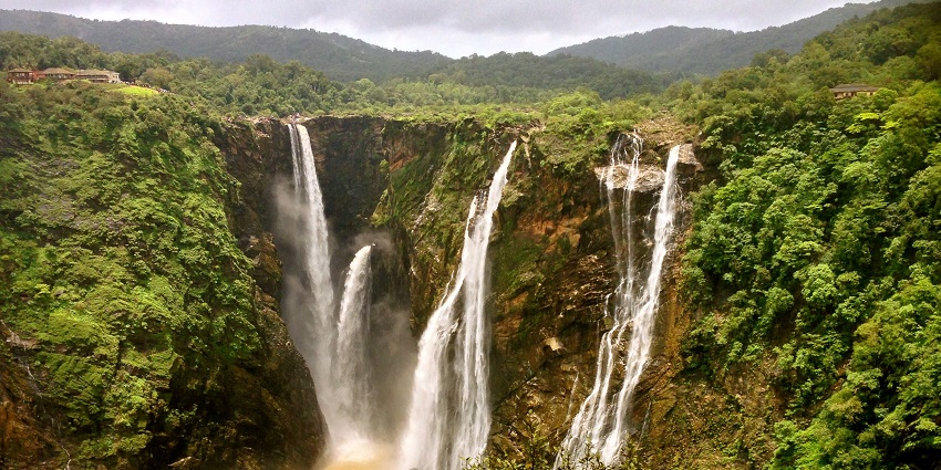 The beautiful waterfall in Shimoga called Jog Falls is 4 hours from Mangalore, as mentioned in this Karnataka travel guide.