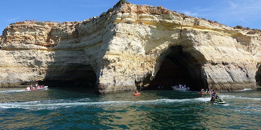 Discover the magical skylight inside the famous Benagil Caves, Portugal.