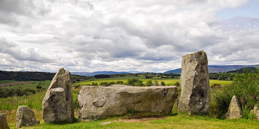 Discover an ancient stone circle with historical significance, surrounded by Scotland’s landscape.