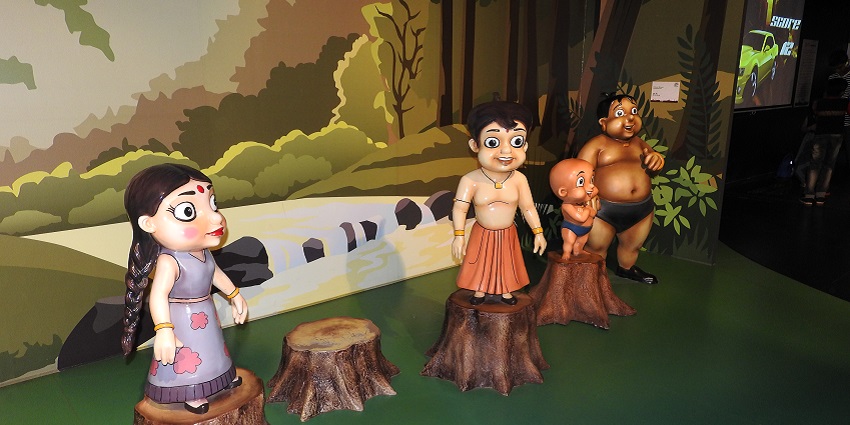Image of a wax figure of cartoon characters at a wax museum, one of the popular wax museums in India.