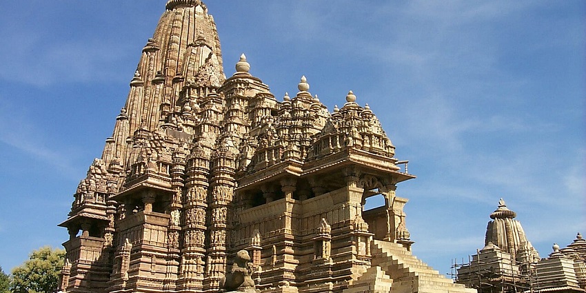 An image of a Khajuraho Temple in Madhya Pradesh, one of the places to see in March.
