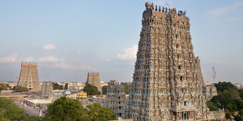 An image of the Madurai Temple, one of the best places to go in February in South India