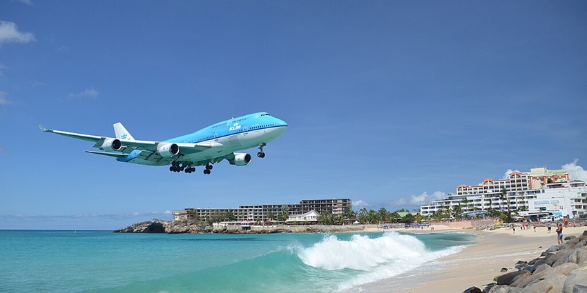 The beach with planes flying overhead, offers a thrilling experience for visitors, among the finest beaches in Saint Martin.