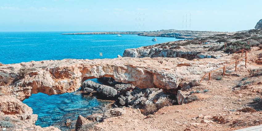 Beautiful view of Makronissos Beach which is located on the Southeastern coast of Cyprus.