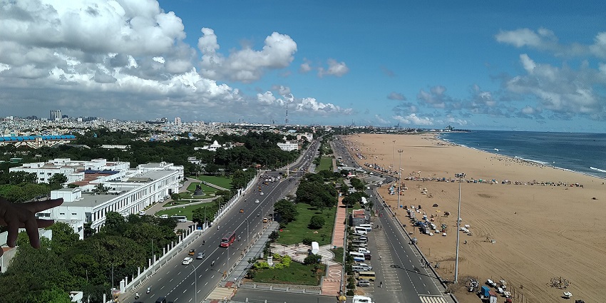 Peaceful sands and bright skies at Beach in South India