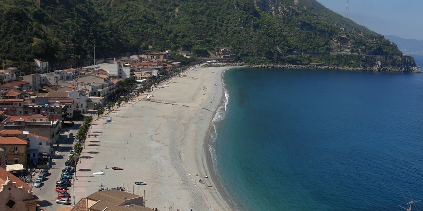 Colourful houses at the coast of Marina Grande Beach, the best beach near Naples