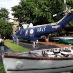 An image of an army helicopter for display at the Indian Maritime Museum, Kochi.