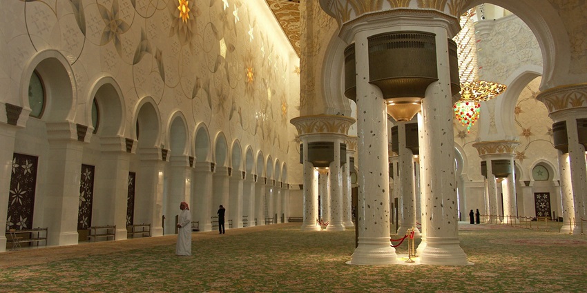Spacious and beautifully adorned interior of Masjid Al-Tawhid stands out among London mosques