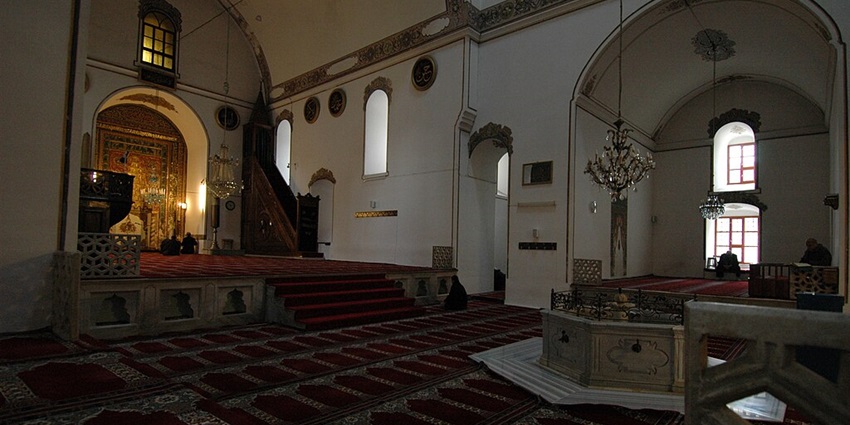The detailed interior of a mosques in Italy