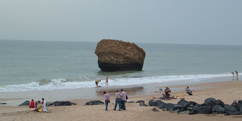 Image of Matalascañas Beach people strolling around - one of the best beaches in Seville