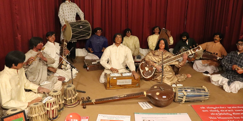 Image of the Melody World Wax Museum in India, featuring musical-themed wax figures.