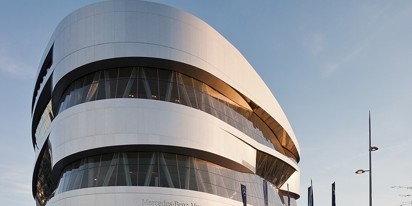 An image showing the Mercedes-Benz Museum, one of the tourist attractions in Stuttgart.