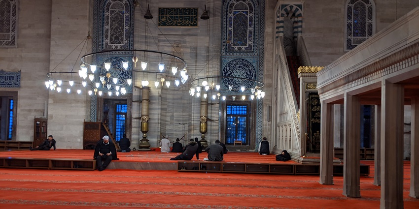 The neat surroundings at the prayer hall in one of the mosque in Portugal