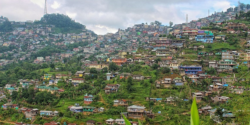 A view of the vibrant city of Mokokchung, one of the best destinations to visit in December in the Northeast.
