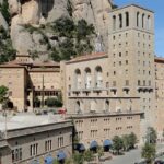 View of Abbey Montserrat Monastery with beautiful architecture and mountains