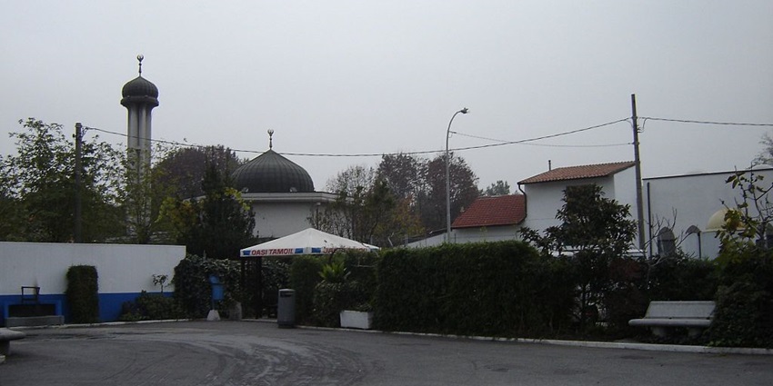 The dome-shaped architecture at one of the mosques in Italy
