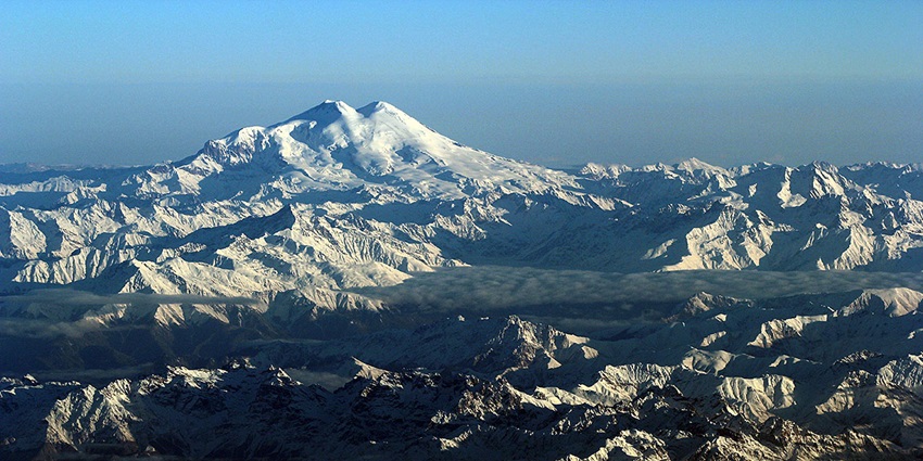 The marvellous landscape of Mount Elbrus, it is known to be the highest mountain in Russia