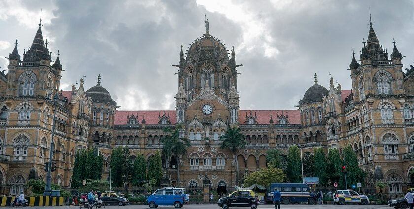 The beautiful picture of the Mumbai - The famous Chhatrapati Shivaji Maharaj Terminus in Mumbai