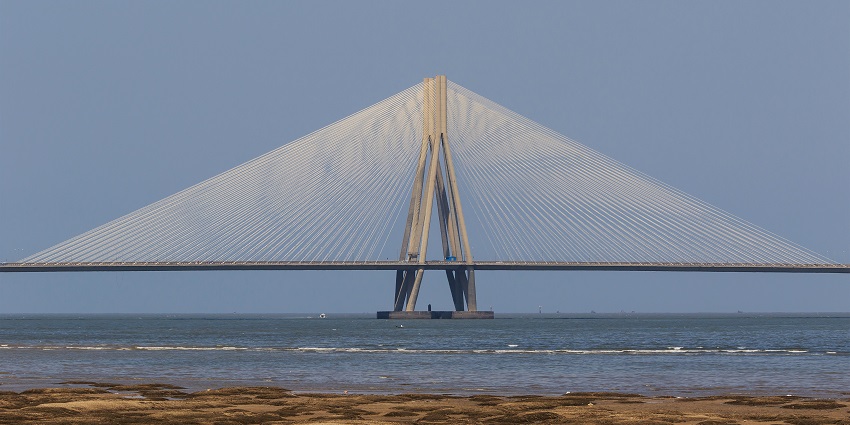 A picture of the Bandra-Worli Sea Link cable-stayed bridge, known for its architectural beauty.