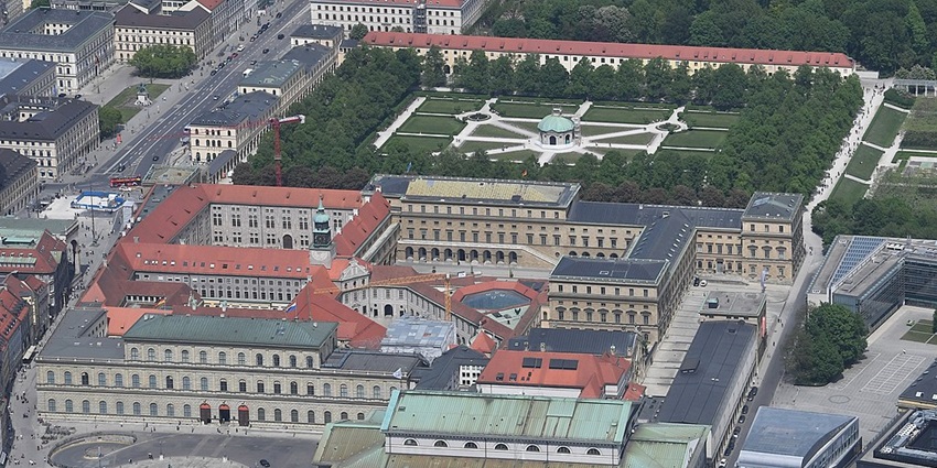 An image showing the aerial view of Munich Residenz, a tourist attraction near the BMW Museum.