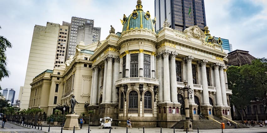 Ornate theatre is known for performances and stunning architecture.