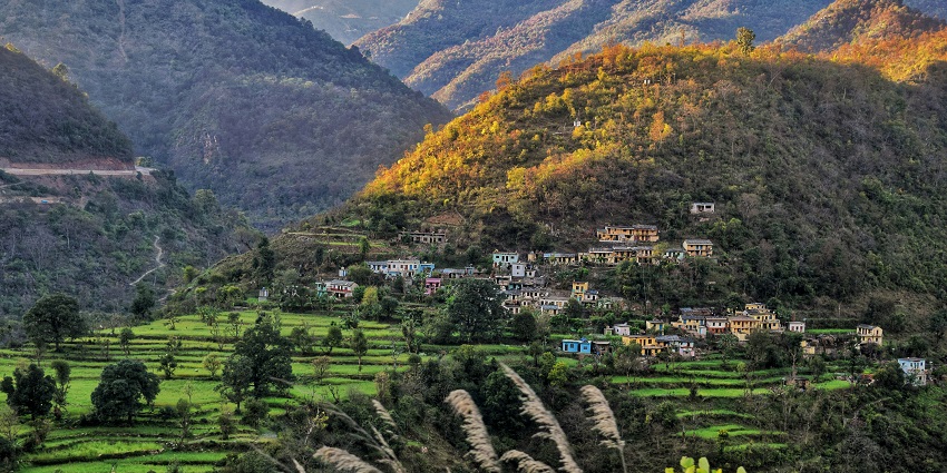 Image of Panchchuli Peak viewed from Munsiyari, one of the highest hill stations in North India.