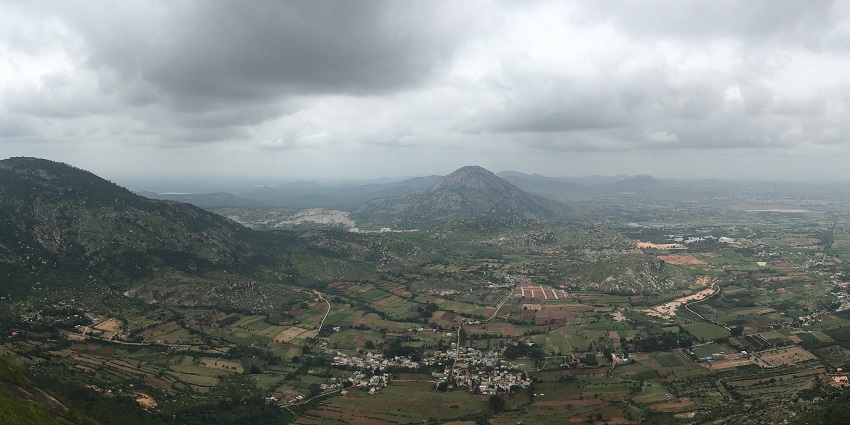 Nandi hills, one of the places to visit as mentioned in the Bangalore travel guide.