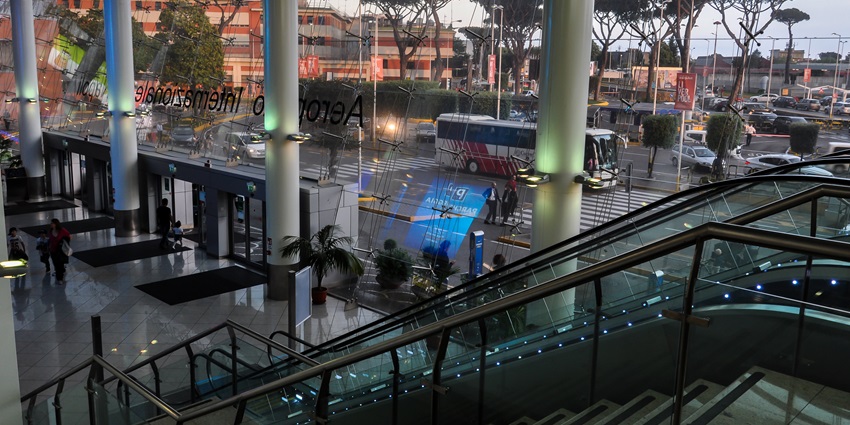 Naples airport with stunning architecture and many facilities for travellers