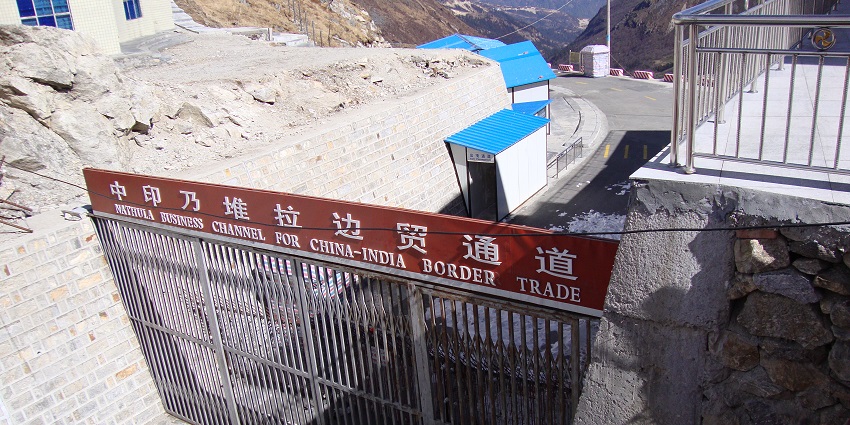 A strategically important India-China trade border point at Nathula Pass in Eastern Sikkim