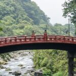 Nikko National Park features a sacred bridge, scenic landscapes, historic shrines, and diverse wildlife