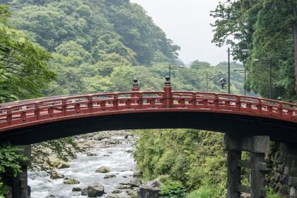 Nikko National Park features a sacred bridge, scenic landscapes, historic shrines, and diverse wildlife