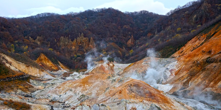 Noboribetsu is among the famous hot springs in Japan with mineral-rich waters and scenic views.
