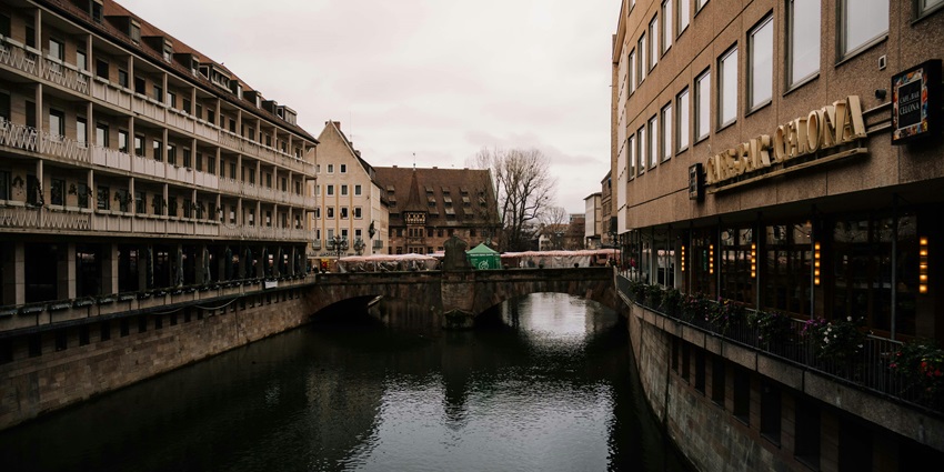 An Image of the Nuremberg, with a scenic view of Nuremberg’s historic canal bridge.