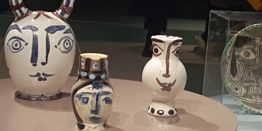 The ceramics related to Pablo Picasso in the museum in Barcelona, spain