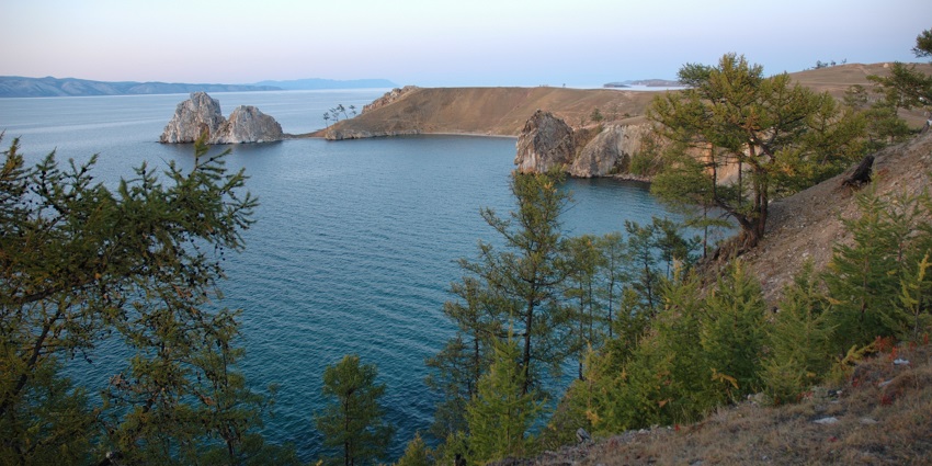 Serene island on Lake Baikal is known for its natural beauty and solitude.