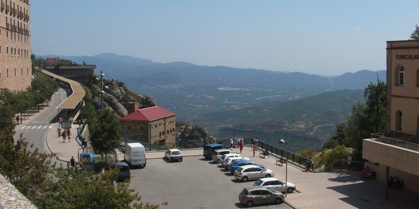 Parking area near Montserrat Monastery - Montserrat gives home to the Benedictine Monastery Santa Maria