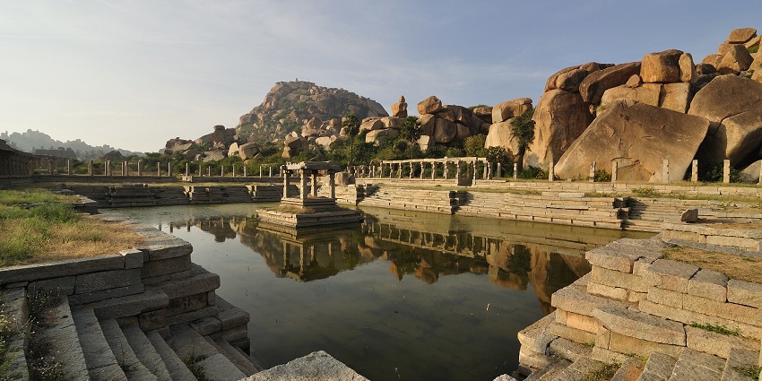 Dancing girls bath located on the ancient courtesan street at Hampi, as mentioned in this Karnataka travel guide.