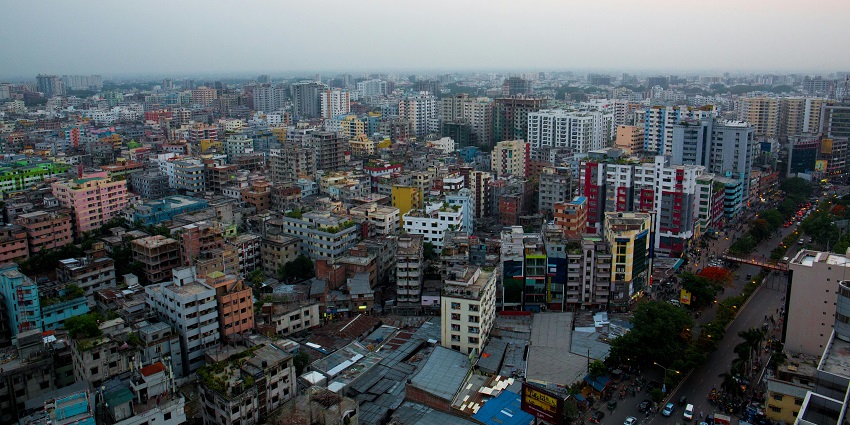 Panoramic view of the scenic city of Dhaka in Bangladesh