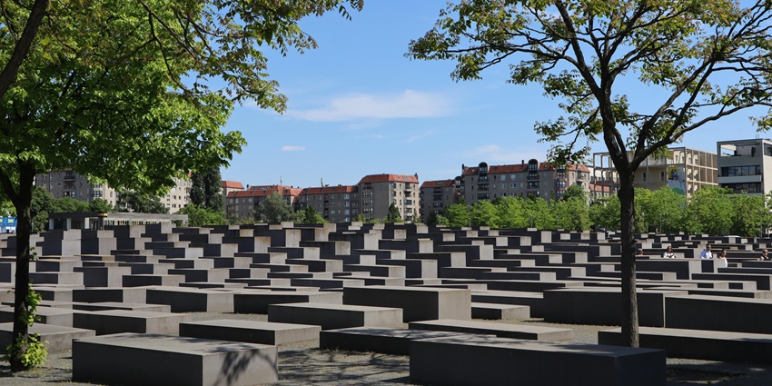 An image showing the Holocaust Memorial Berlin, a place of tribute and contemplation.