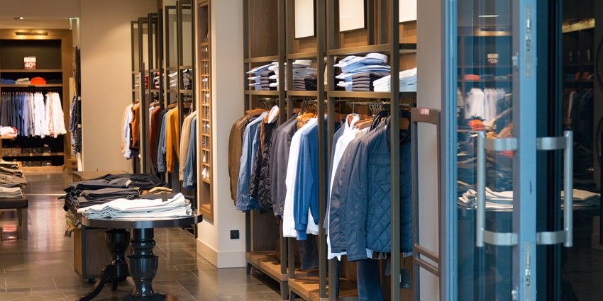 Image of a showroom selling gents wear with various types and colour - Visit the nearby famous places