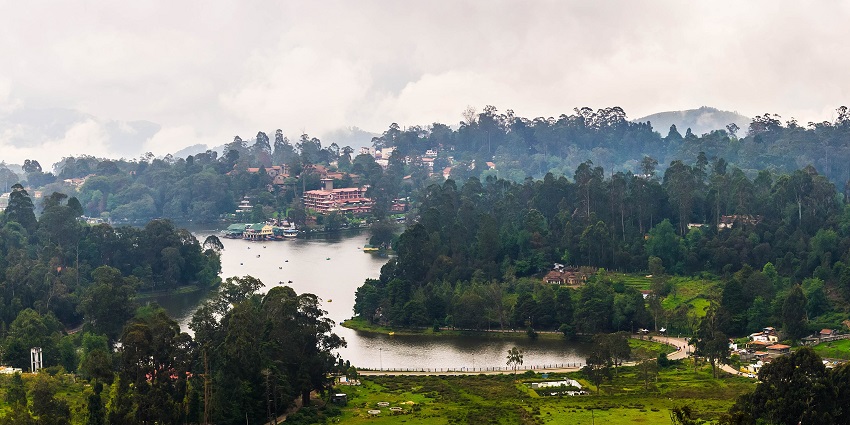 Image of Kodaikanal' Upper Lake View Rural Tamil Nadu India November