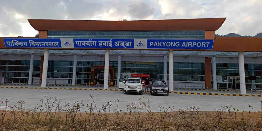 Dropping area of the Pakyong Airport, the nearest airport to Tsomgo Lake near Gangtok