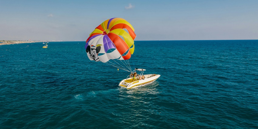 Thrilling activity offering aerial views over sparkling blue waters
