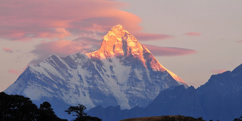 View of Mount Nanda Devi seen from Pauri.