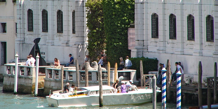 Beautifully lit Peggy Guggenheim Museum, the most romantic place to visit in Venice.