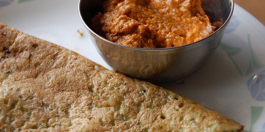 Pesarattu is a flavourful street food in Vijayawada.
