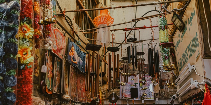 Colourful toys that can be used as home decor at a place famous for shopping in Kutch.