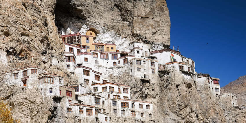 A view of the Phugtal Monastery in Ladakh, India