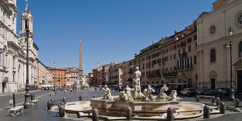 Piazza Navona, one of the places to visit in Rome for amazing food and people-watching.
