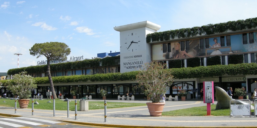 Image of Pisa International Airport in Italy with stunning architecture and other facilities
